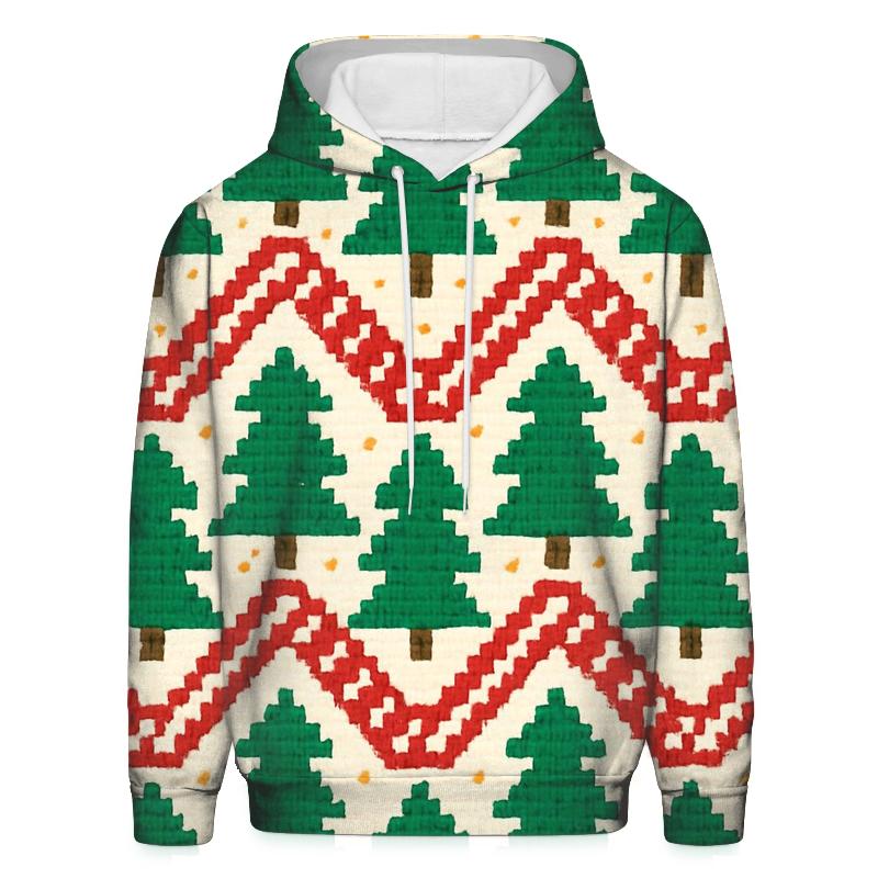 Candy Cane Zigzag Forest Design graphic hoodies