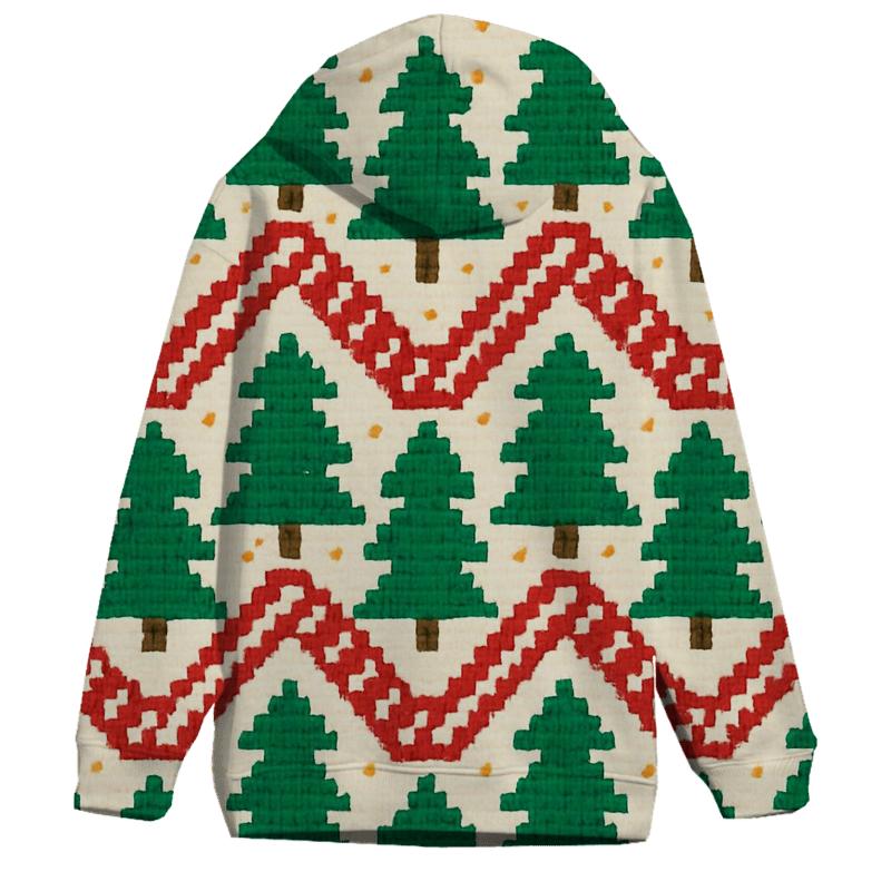 Candy Cane Zigzag Forest Design graphic hoodies