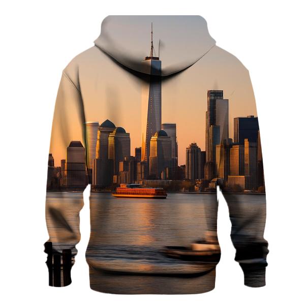 Harbor Dawn Over Lower Manhattan heavyweight hoodies