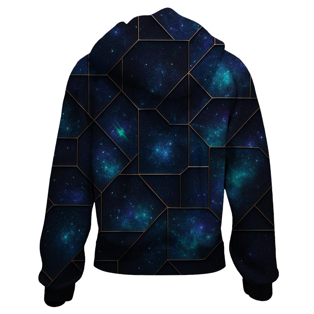 Charcoal Galaxy Grid zip-up hoodies