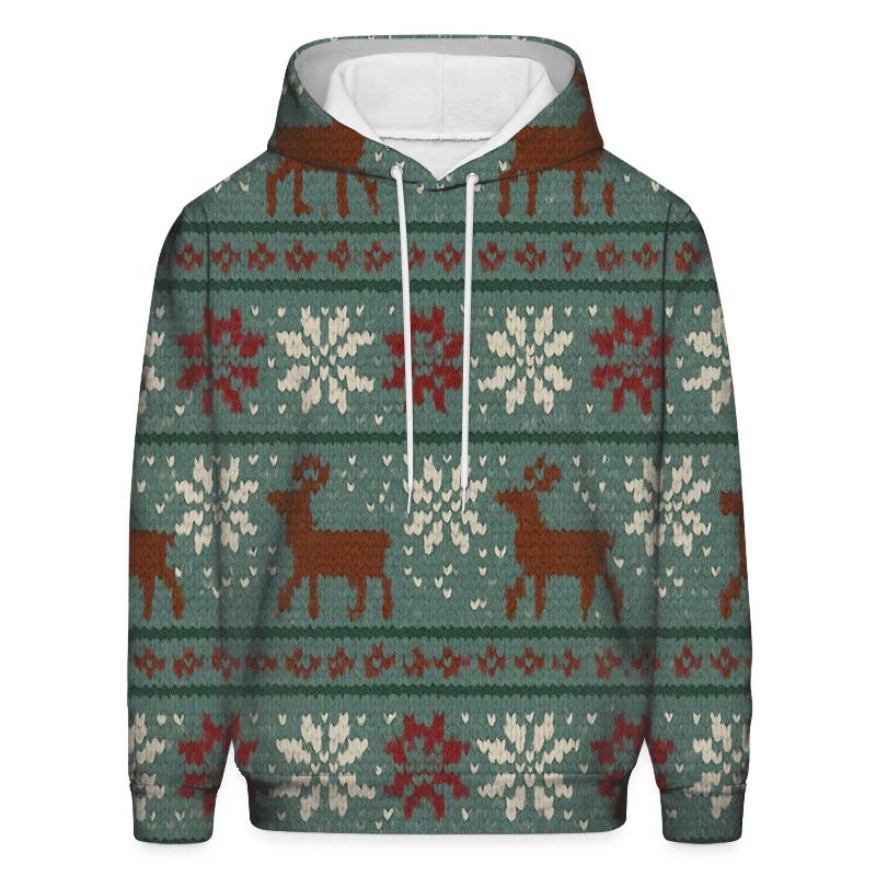 Reindeer Snowflake March Grid Design graphic hoodies
