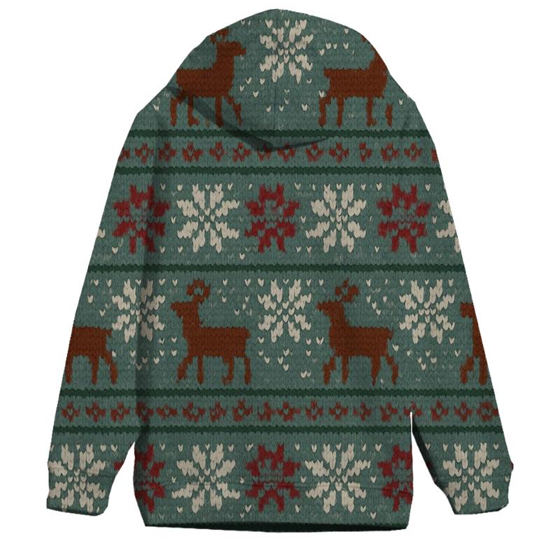 Reindeer Snowflake March Grid Design graphic hoodies