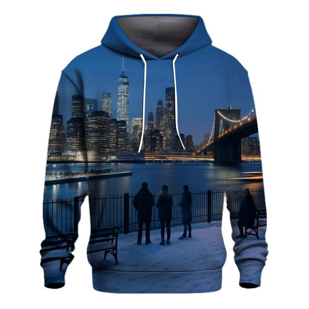 Winter Twilight From Brooklyn Heights Promenade lightweight hoodies