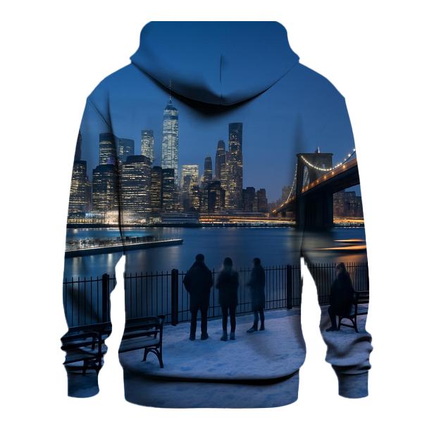 Winter Twilight From Brooklyn Heights Promenade lightweight hoodies
