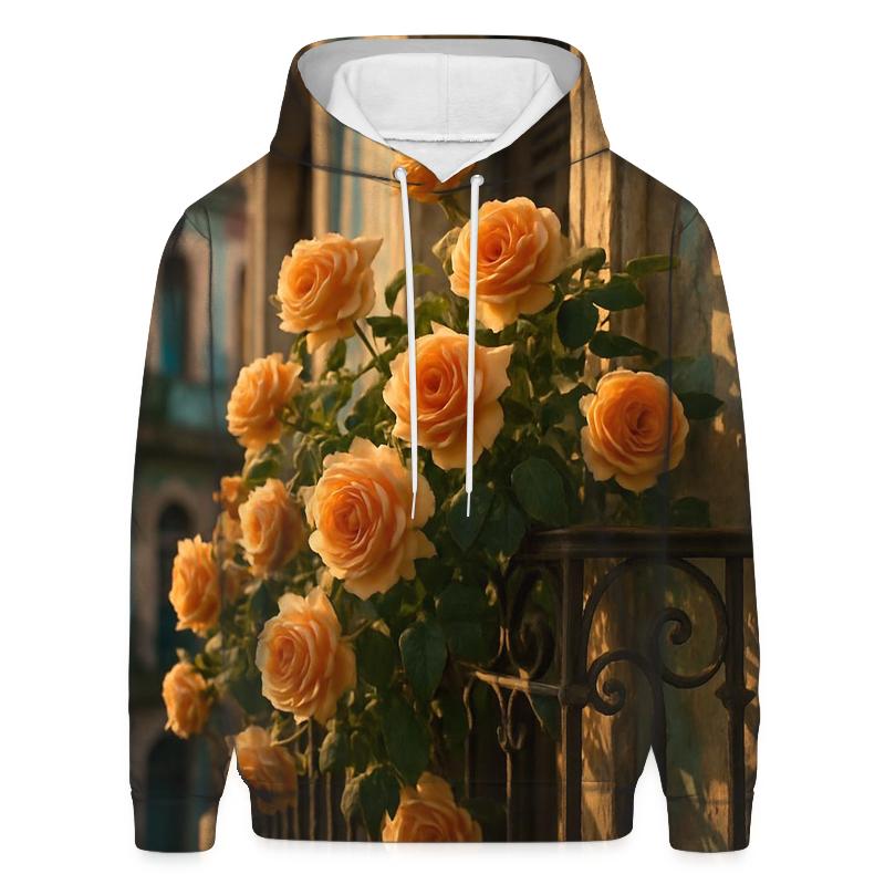 Tea Roses By The Havana Balcony hoodie designs