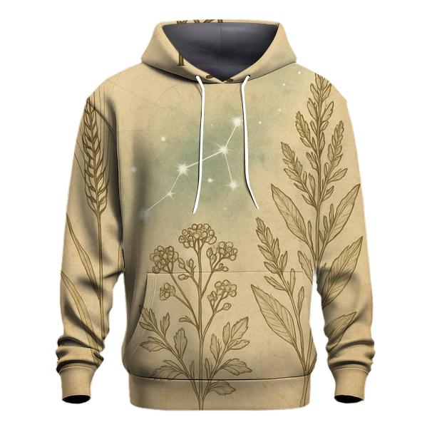 Virgo Starlit Herbarium Chart printed hoodies