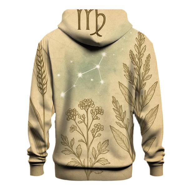 Virgo Starlit Herbarium Chart printed hoodies