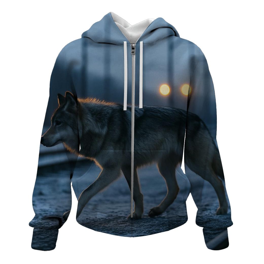 Urban Railway Wolf Crossing heavyweight hoodies