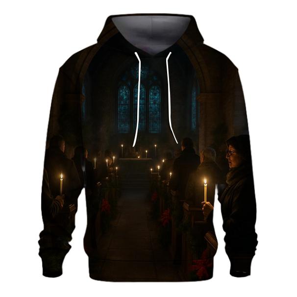 Quiet Midnight Mass Candle Procession embroidered hoodies