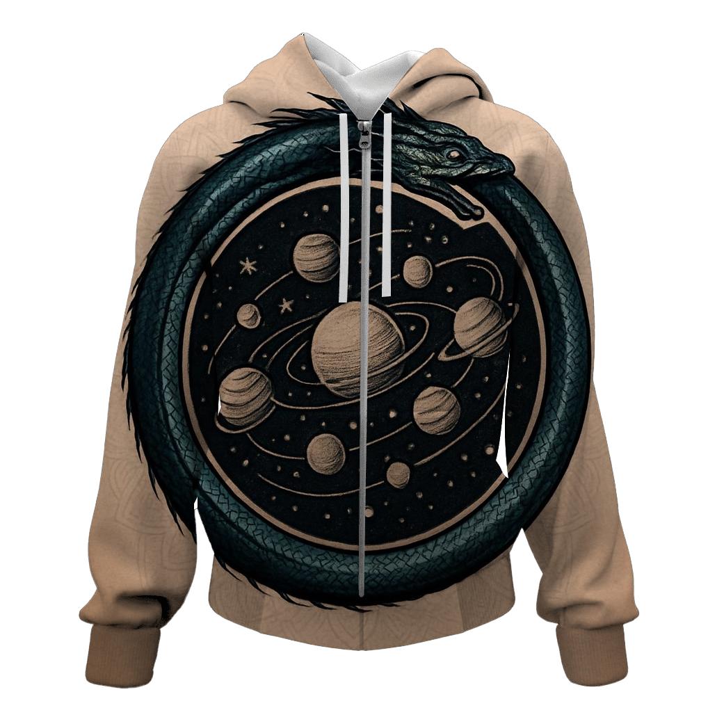 Celestial Circuit Ouroboros pullover hoodies