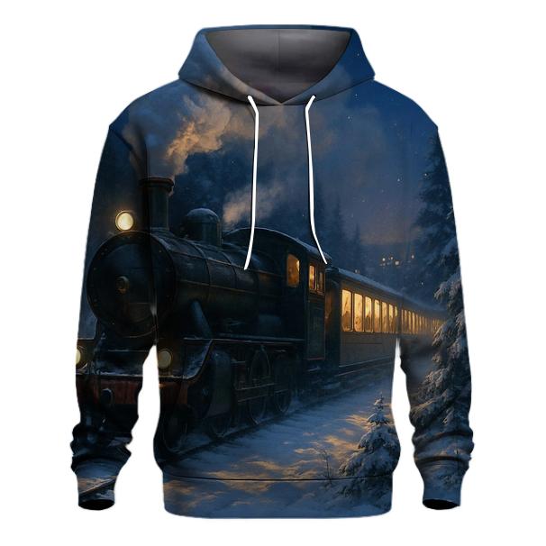 Christmas Train Through The Pine Forest custom hoodies