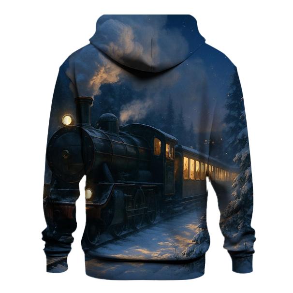 Christmas Train Through The Pine Forest custom hoodies