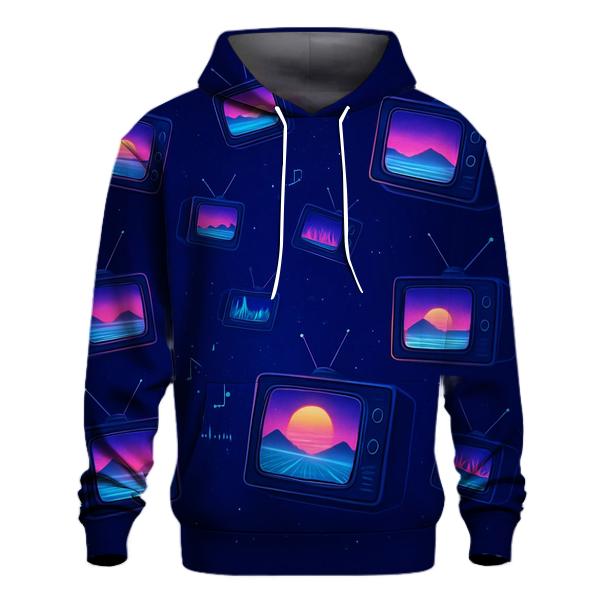 Retro TV Synth Galaxy designer hoodies
