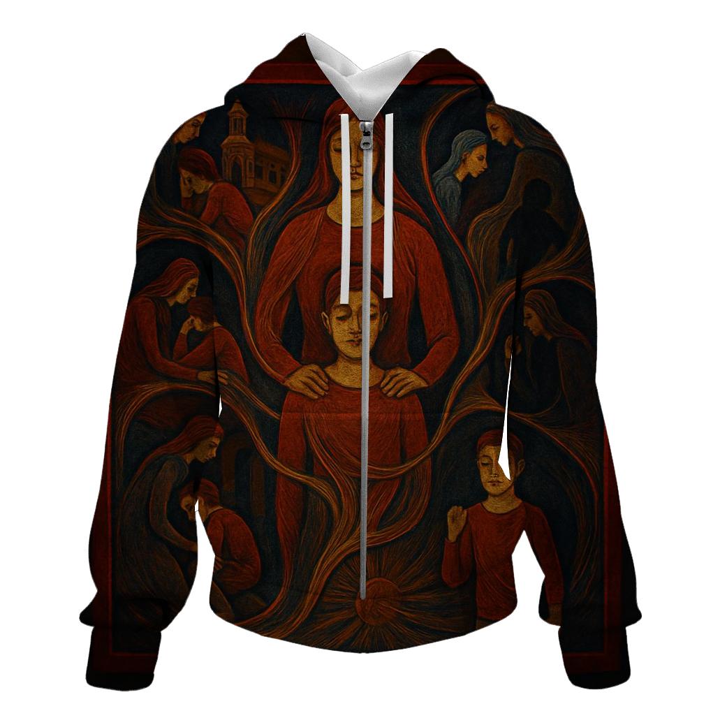 Threads Of Her Courage Woven Into My Days embroidered hoodies