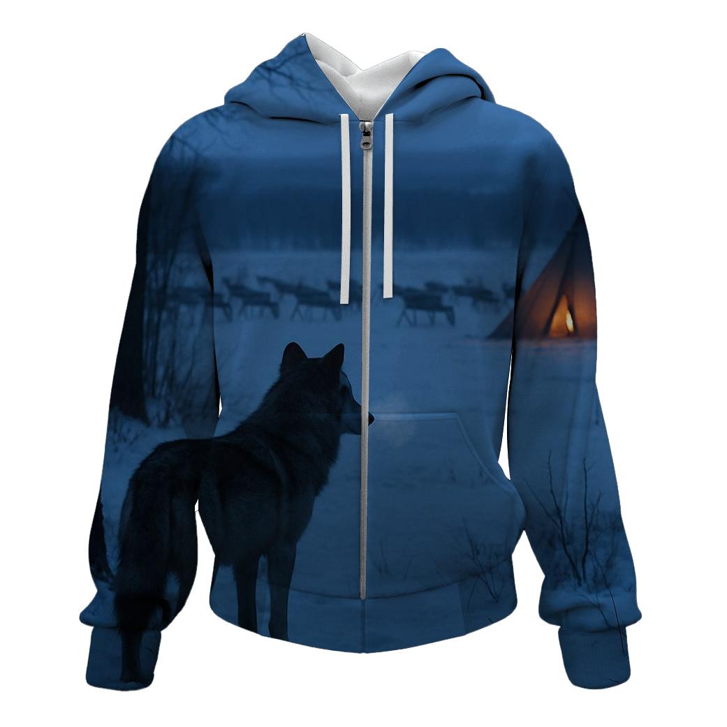 Traditional Sami Reindeer Vigil printed hoodies