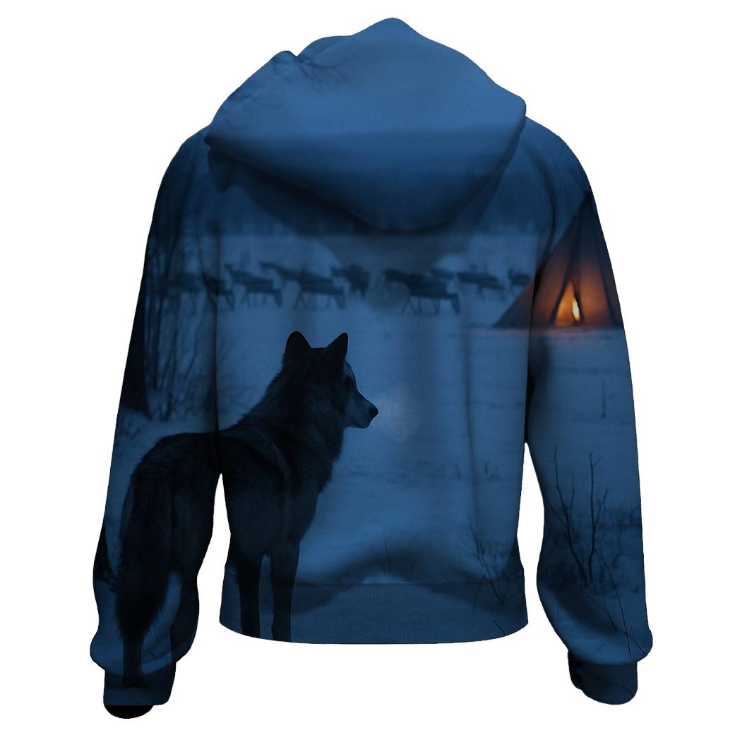 Traditional Sami Reindeer Vigil printed hoodies