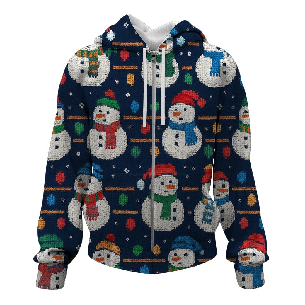 Snowman Lights Ladder Design graphic hoodies