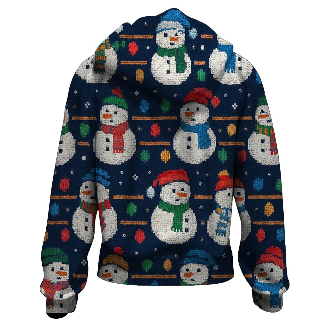 Snowman Lights Ladder Design graphic hoodies