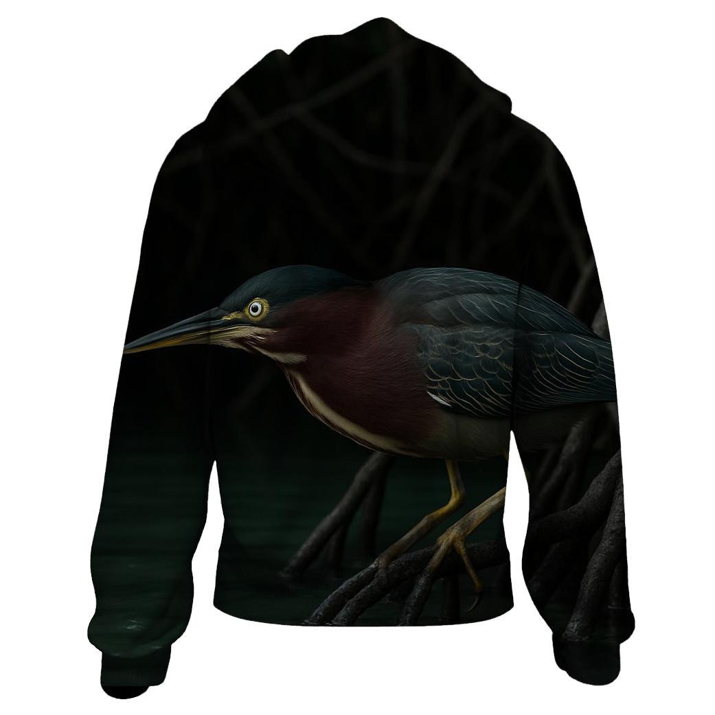 Mangrove Stalk Green Heron printed hoodies