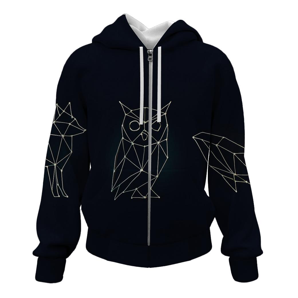 Geometric Constellation Animals heavyweight hoodies