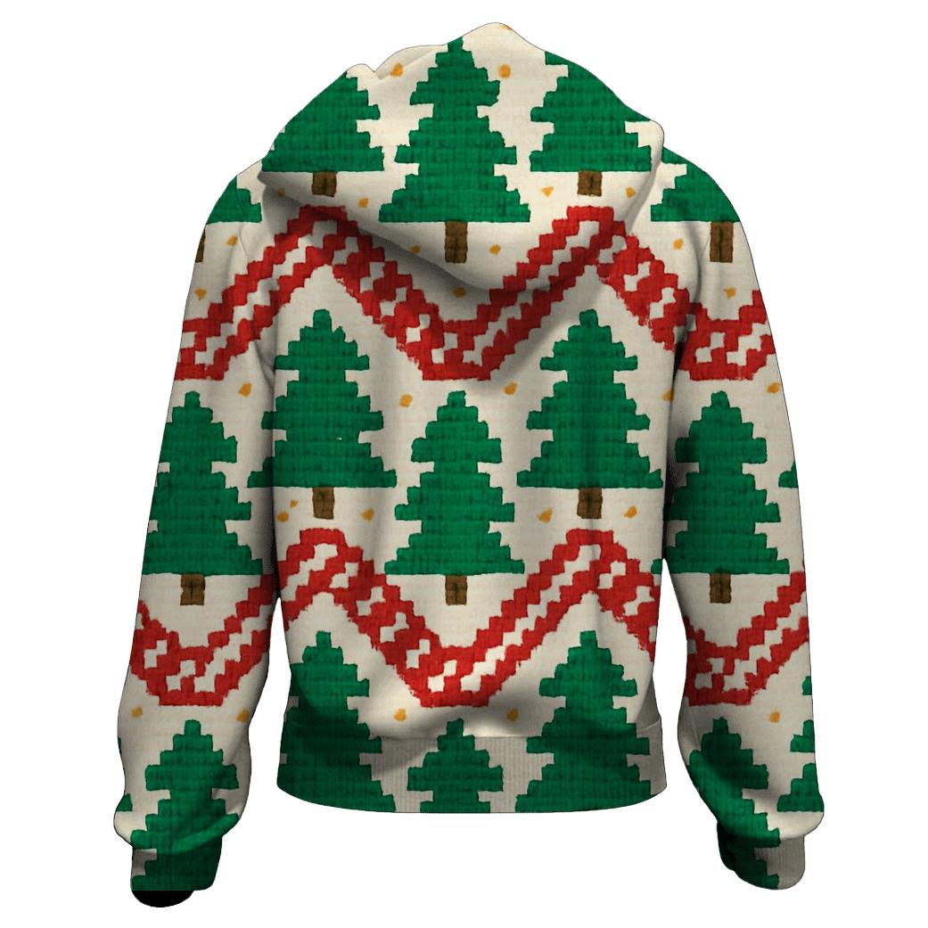 Candy Cane Zigzag Forest Design custom hoodies