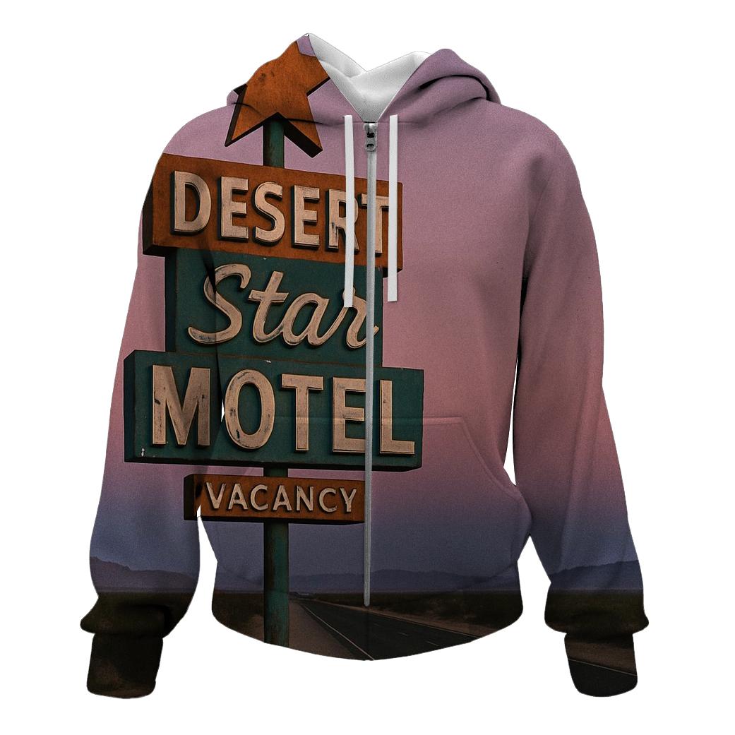 Faded 70s Roadside Motel Sign hoodie styles