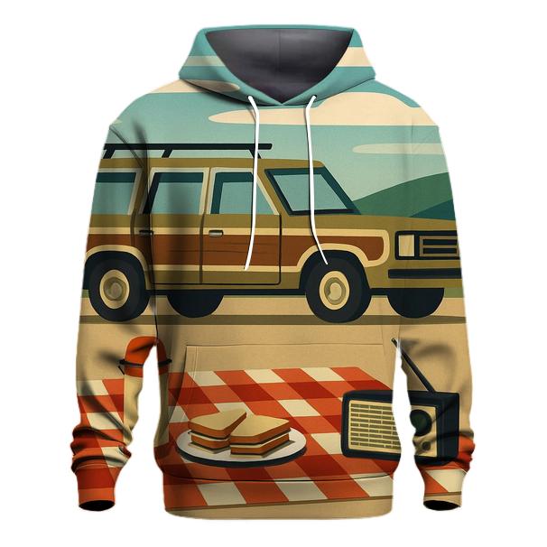 Vintage Road Trip Picnic Stop graphic hoodies