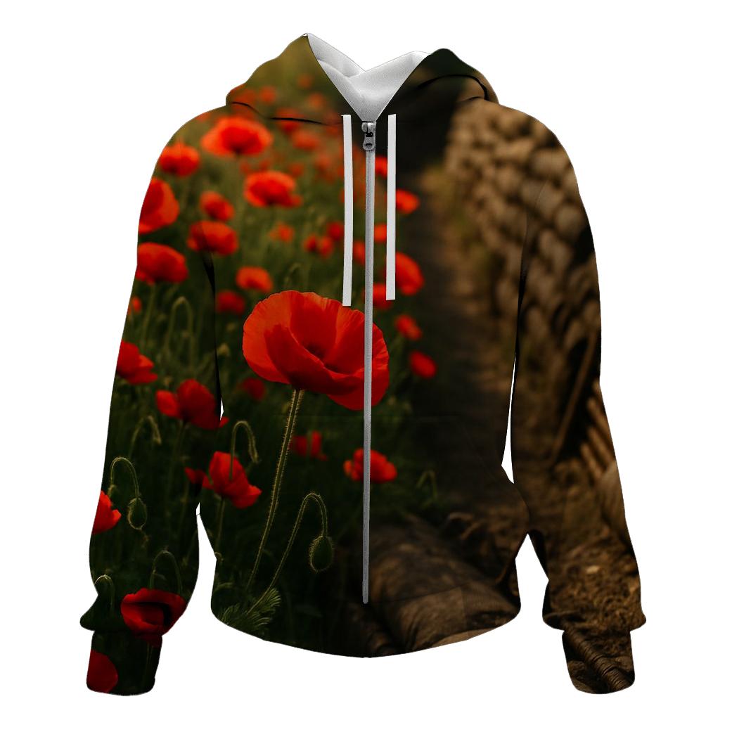 Wild Poppies Along The Old Trenches lightweight hoodies