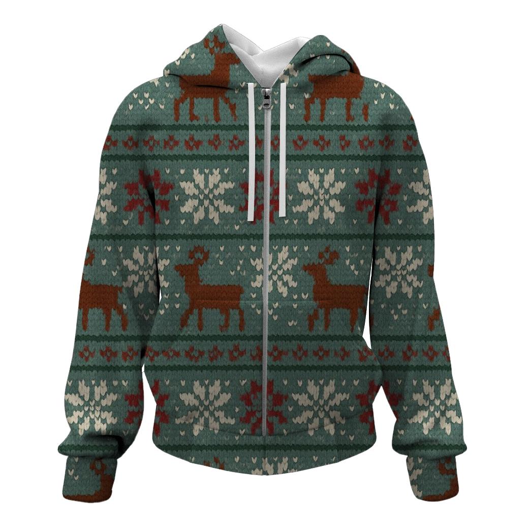 Reindeer Snowflake March Grid Design hoodie styles