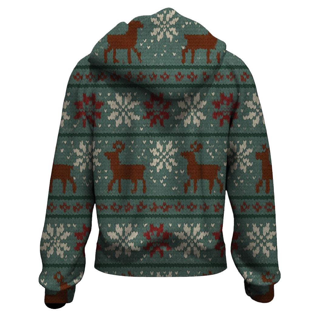 Reindeer Snowflake March Grid Design hoodie styles