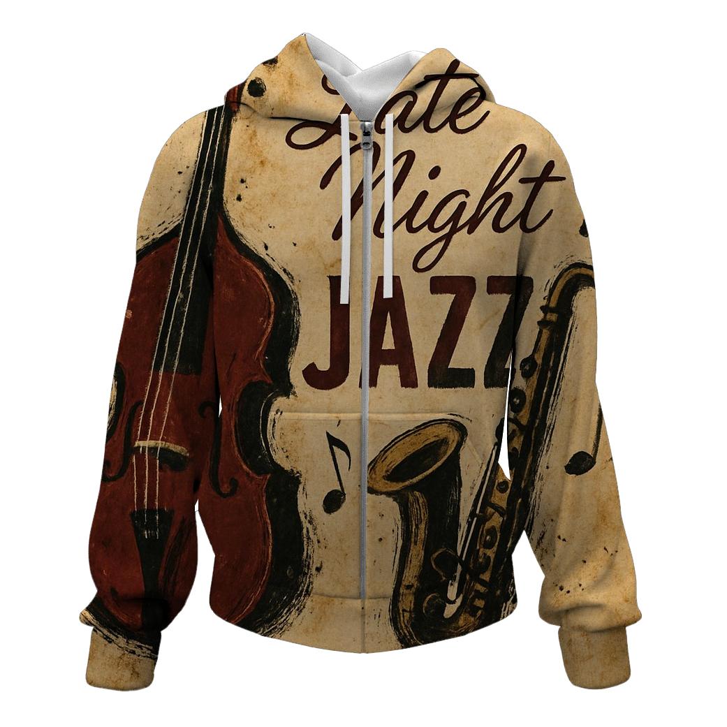Vintage Coffeehouse Jazz Poster heavyweight hoodies
