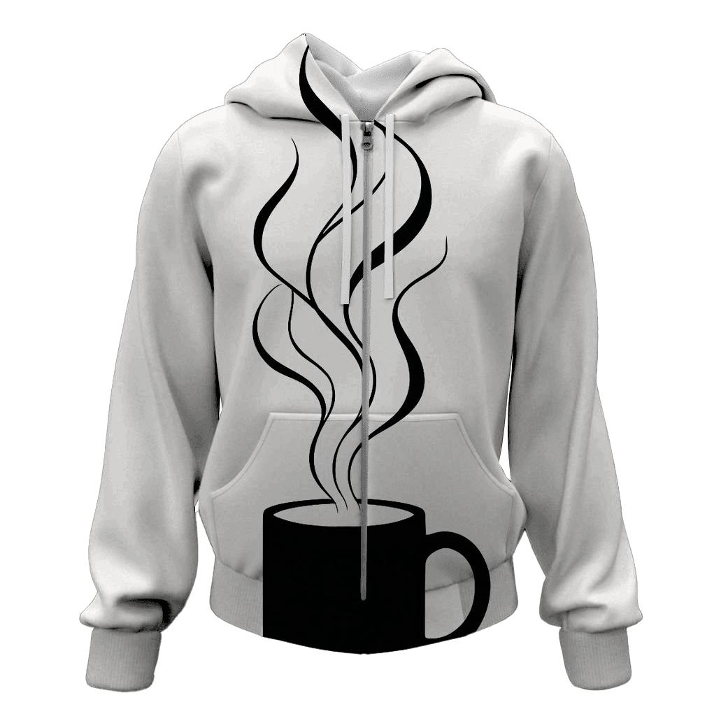 Steam Ribbon Silhouette zip-up hoodies