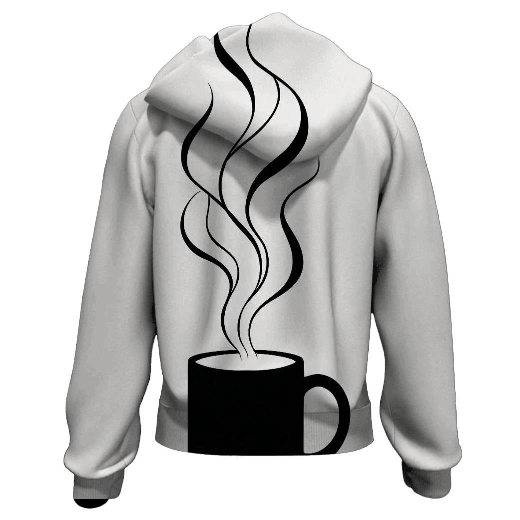 Steam Ribbon Silhouette zip-up hoodies