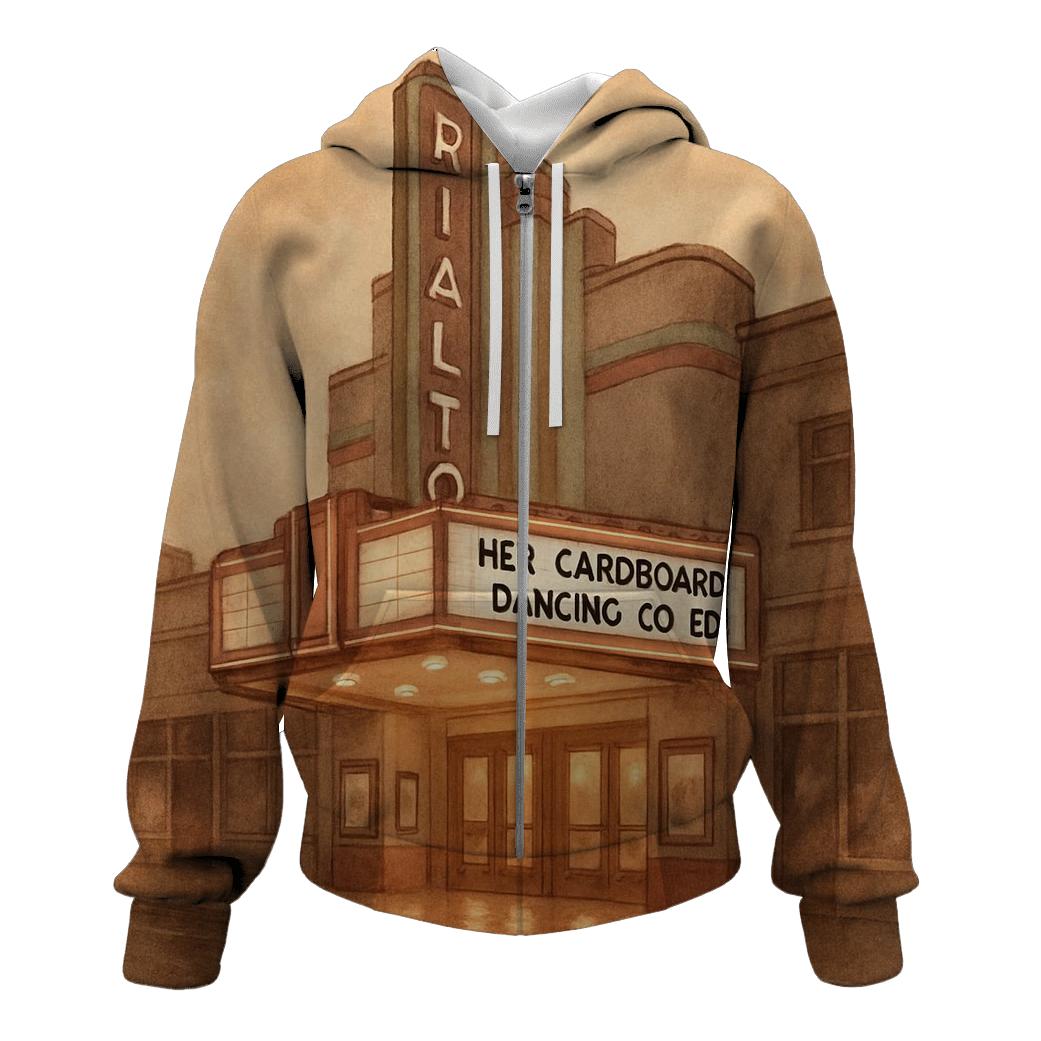 Old Cinema Marquee Evening Glow designer hoodies