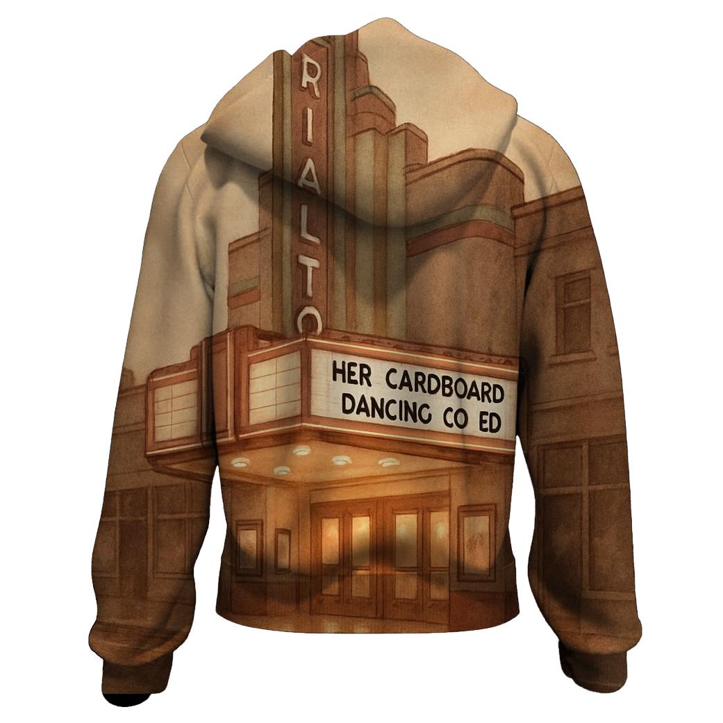 Old Cinema Marquee Evening Glow designer hoodies