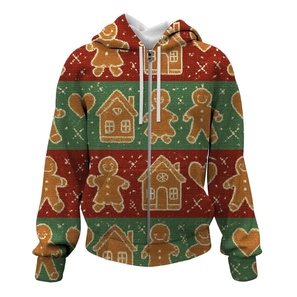 Gingerbread Cookie Confetti Stripes Design graphic hoodies