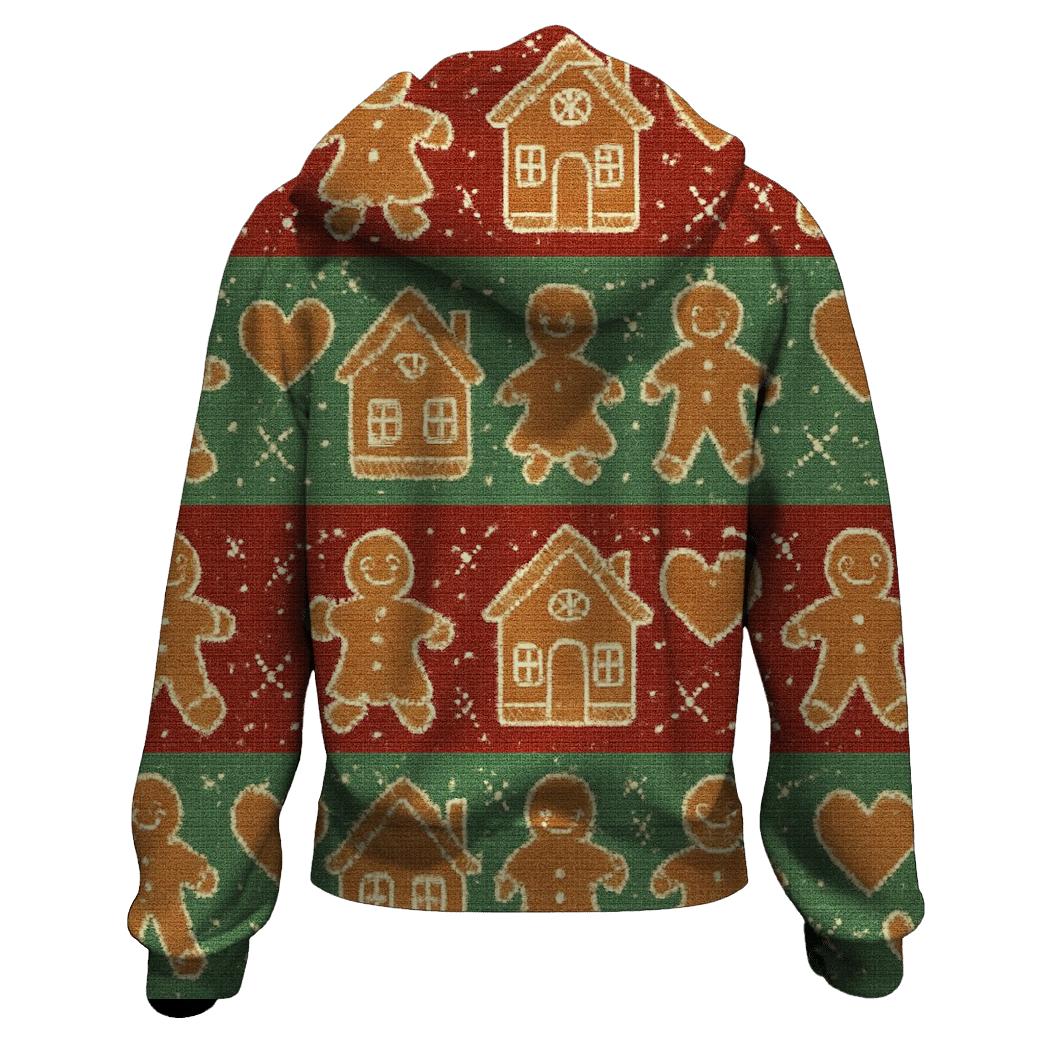 Gingerbread Cookie Confetti Stripes Design graphic hoodies