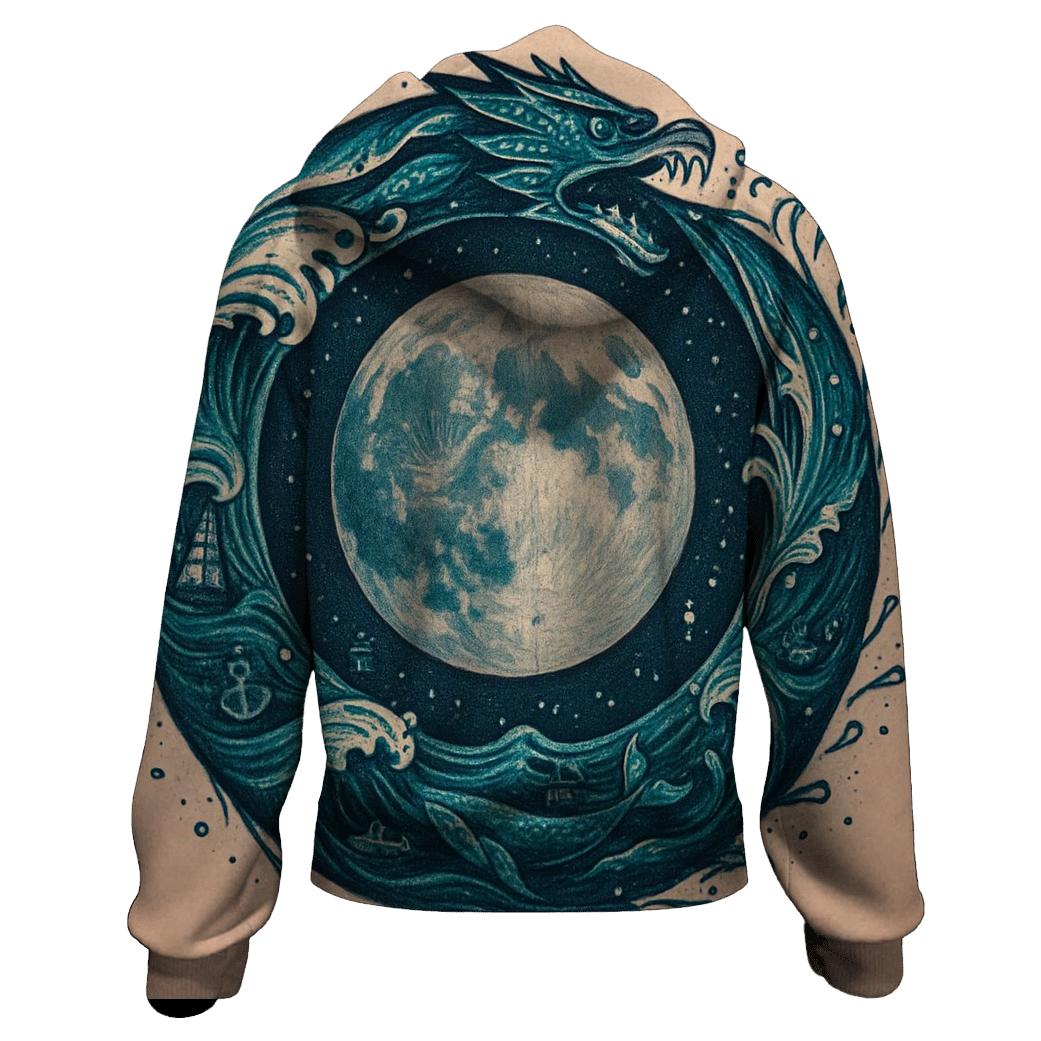 Tidal Moon Ouroboros zip-up hoodies