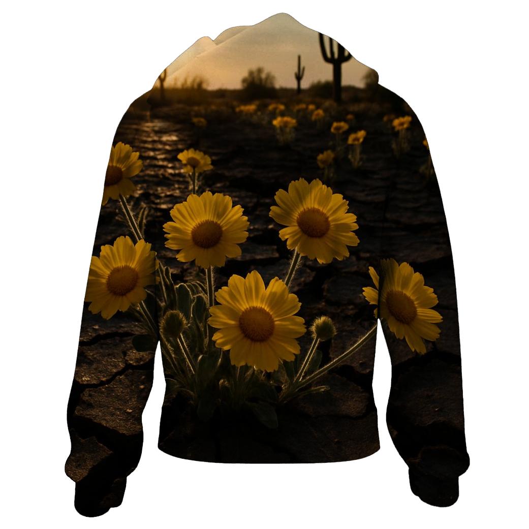 Desert Marigolds After The First Monsoon embroidered hoodies