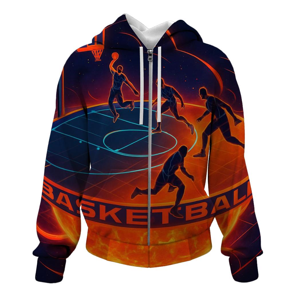 Solar Flare Basketball Court heavyweight hoodies