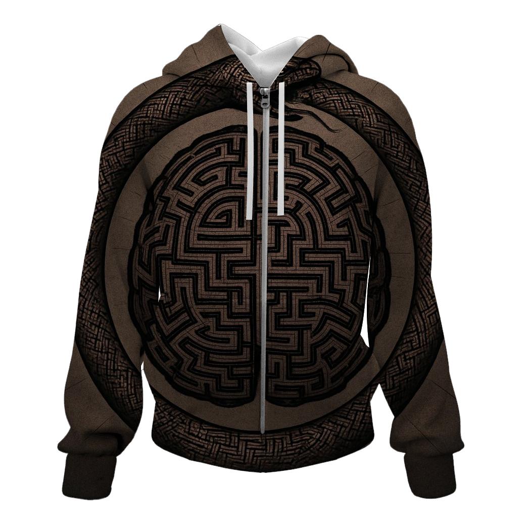 Labyrinth Mind Ouroboros embroidered hoodies
