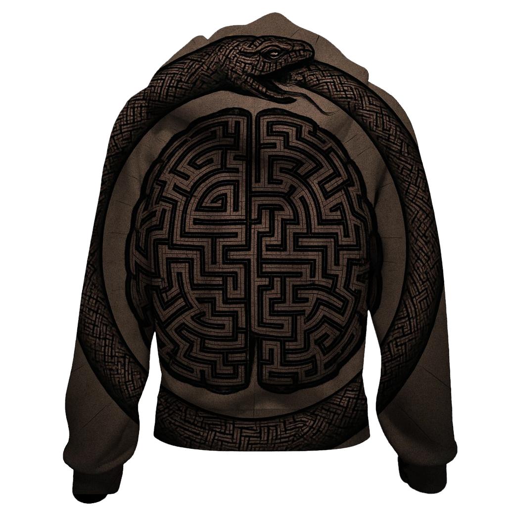 Labyrinth Mind Ouroboros embroidered hoodies