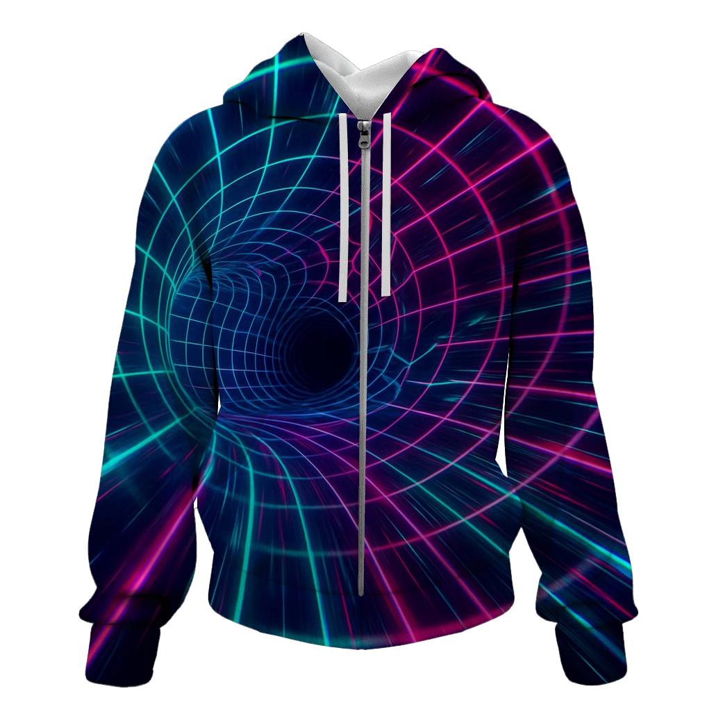 Time Warp Grid Corridor lightweight hoodies