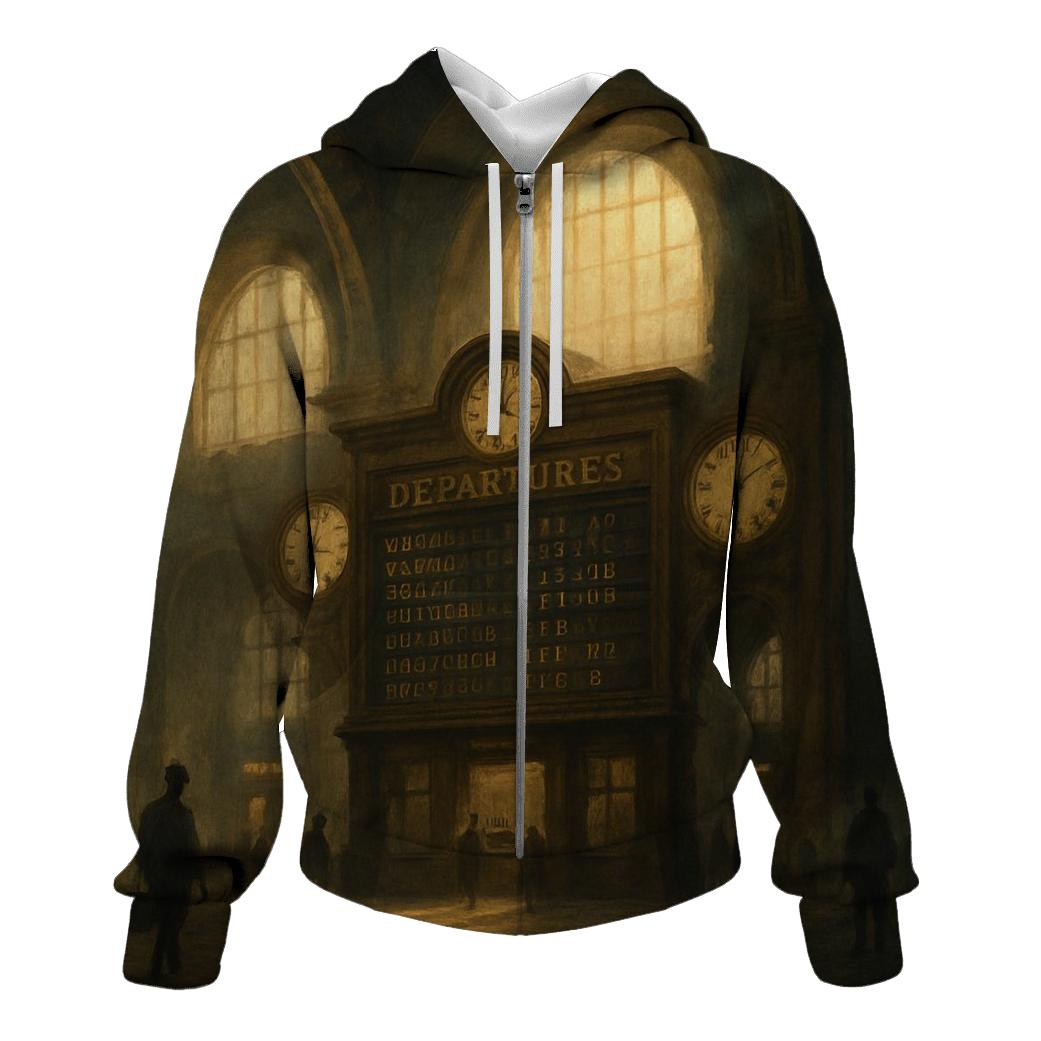 Vintage Train Station Departure Board hoodie styles