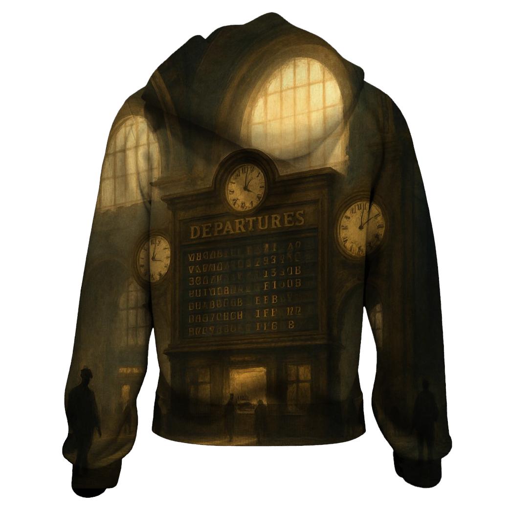 Vintage Train Station Departure Board hoodie styles