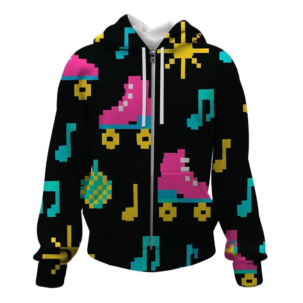 Pixel Roller Disco Icons premium hoodies