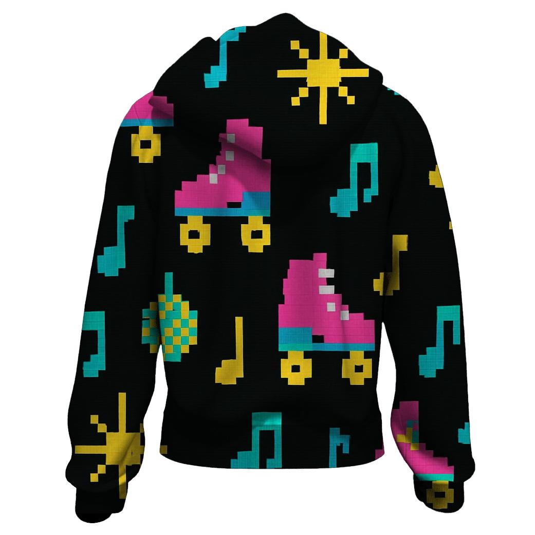 Pixel Roller Disco Icons premium hoodies