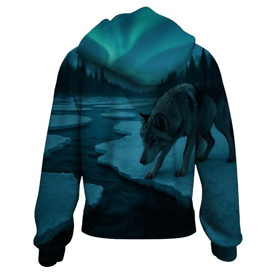 Frozen River Crossing At Blue Hour graphic hoodies