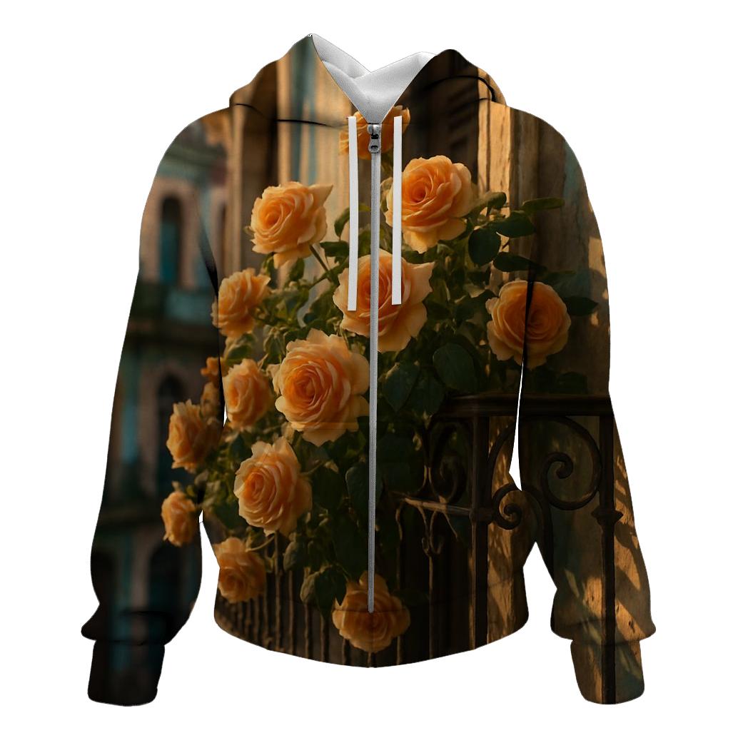 Tea Roses By The Havana Balcony hoodies fashion