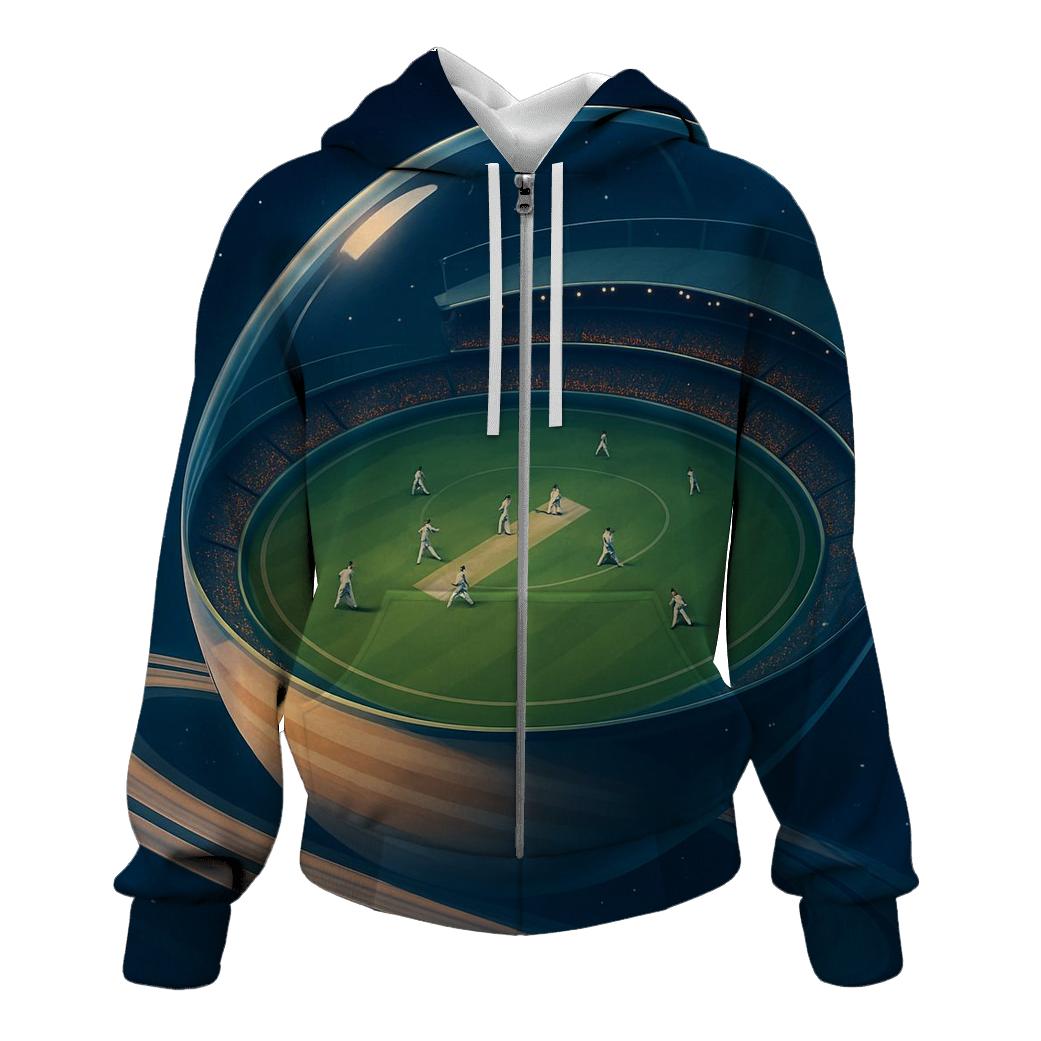 Galactic Cricket Pavilion embroidered hoodies
